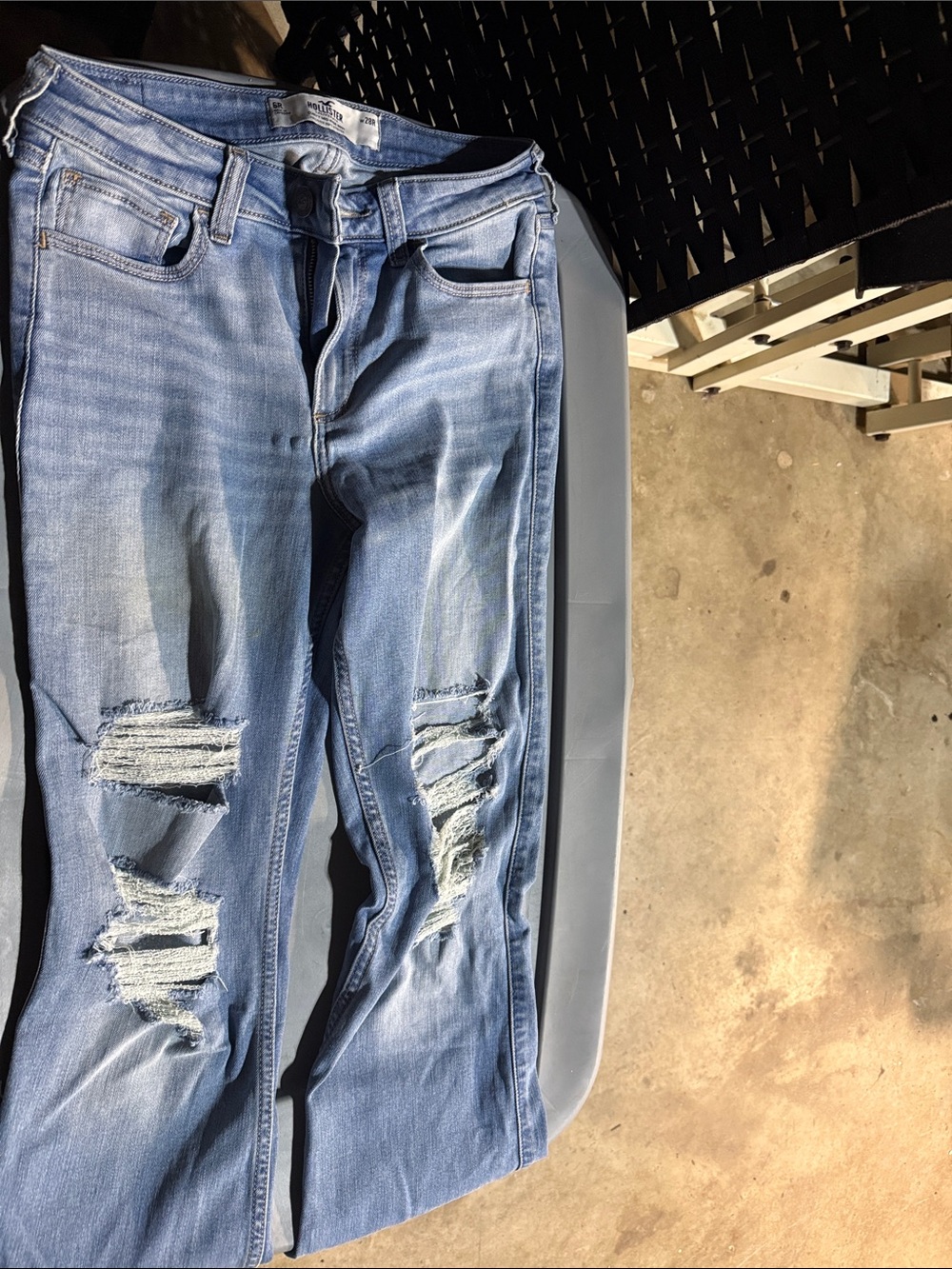 Hollister Light Blue Distressed Boyfriend Jeans